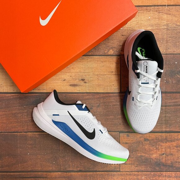 Nike Men's Air Winflo 10 "White/Star Blue" Running Shoes - Picture 1 of 6